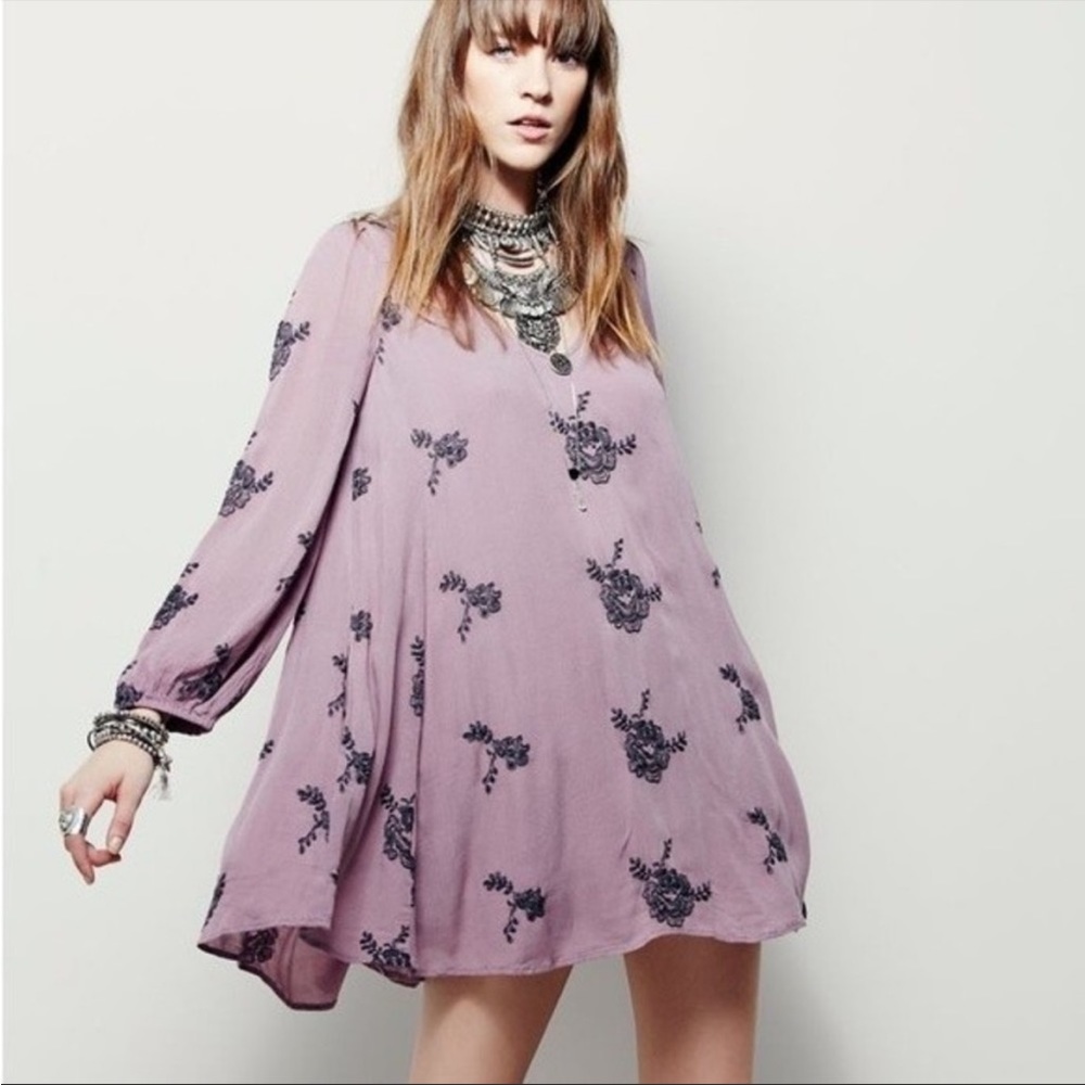 Free People Austin mini floral embroidered dress